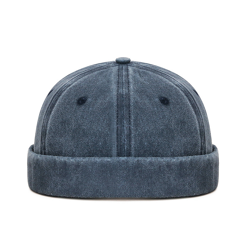 Mode Denim Docker casquette sans bords chapeau solide Skullcap couleur unie marin casquette Beanie chapeaux hommes femmes seau casquette réglable papa chapeau