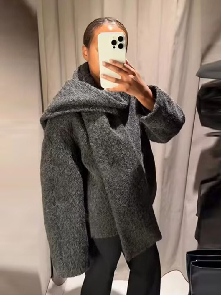 HH Manteau court élégant pour femme, col à revers, simple boutonnage, manches longues, chic et décontracté, style urbain, mode automne