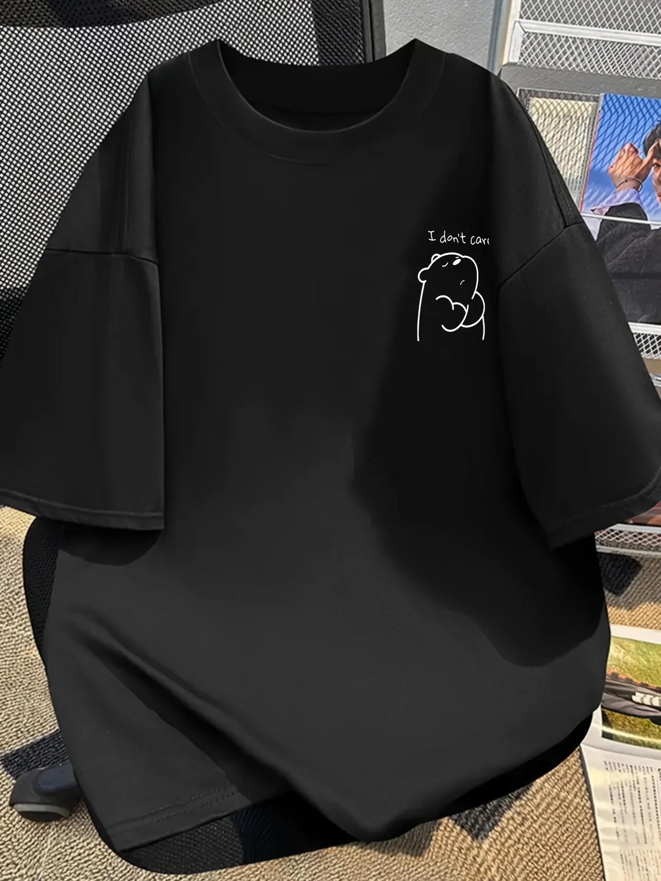 T-shirt à manches courtes imprimé ours Simple, grande taille, Style décontracté et polyvalent, adapté aux vêtements quotidiens et de sortie pour femmes