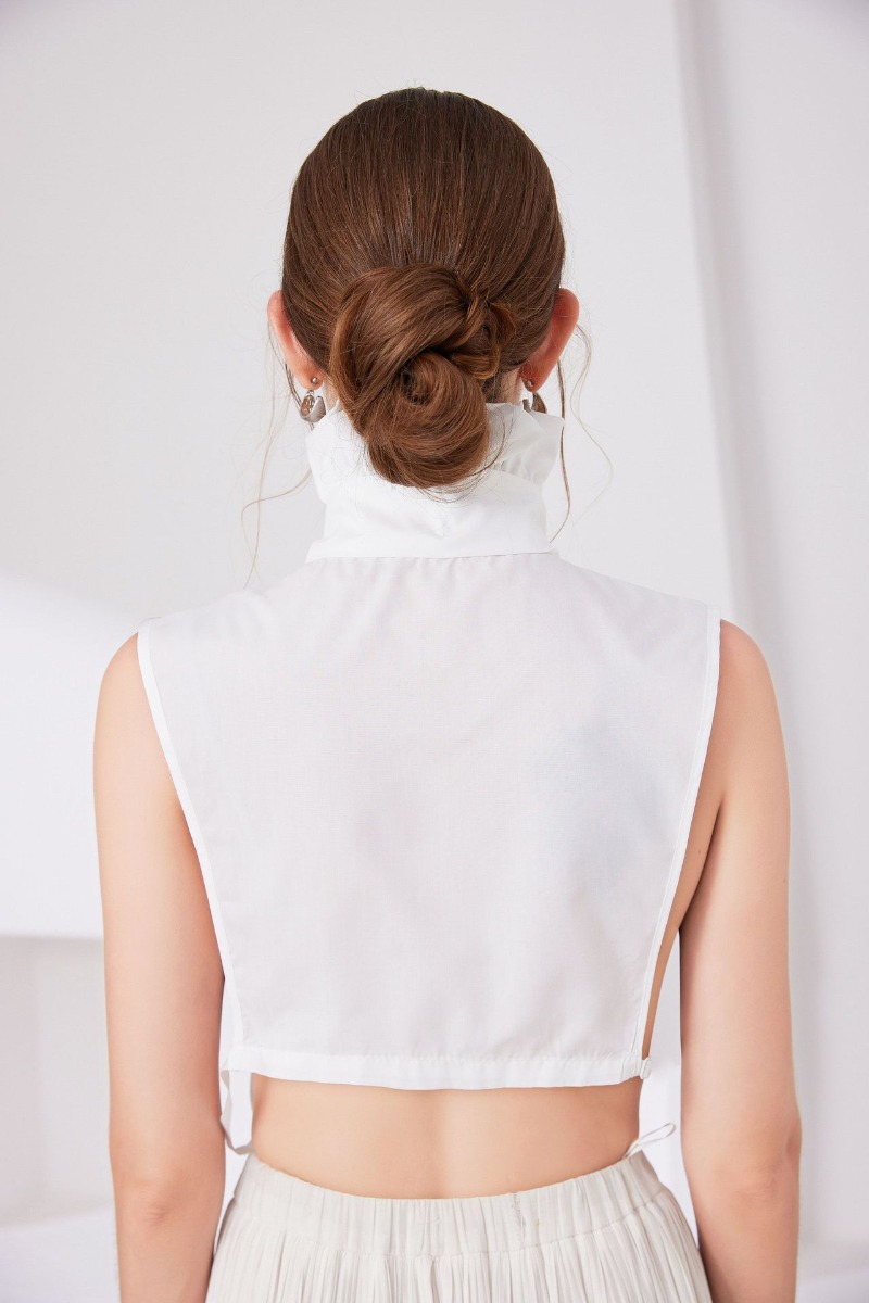 Chemisier à col haut pour femmes, col montant détachable, demi-chemise, pull décoratif à volants, faux col, accessoire pour vêtements