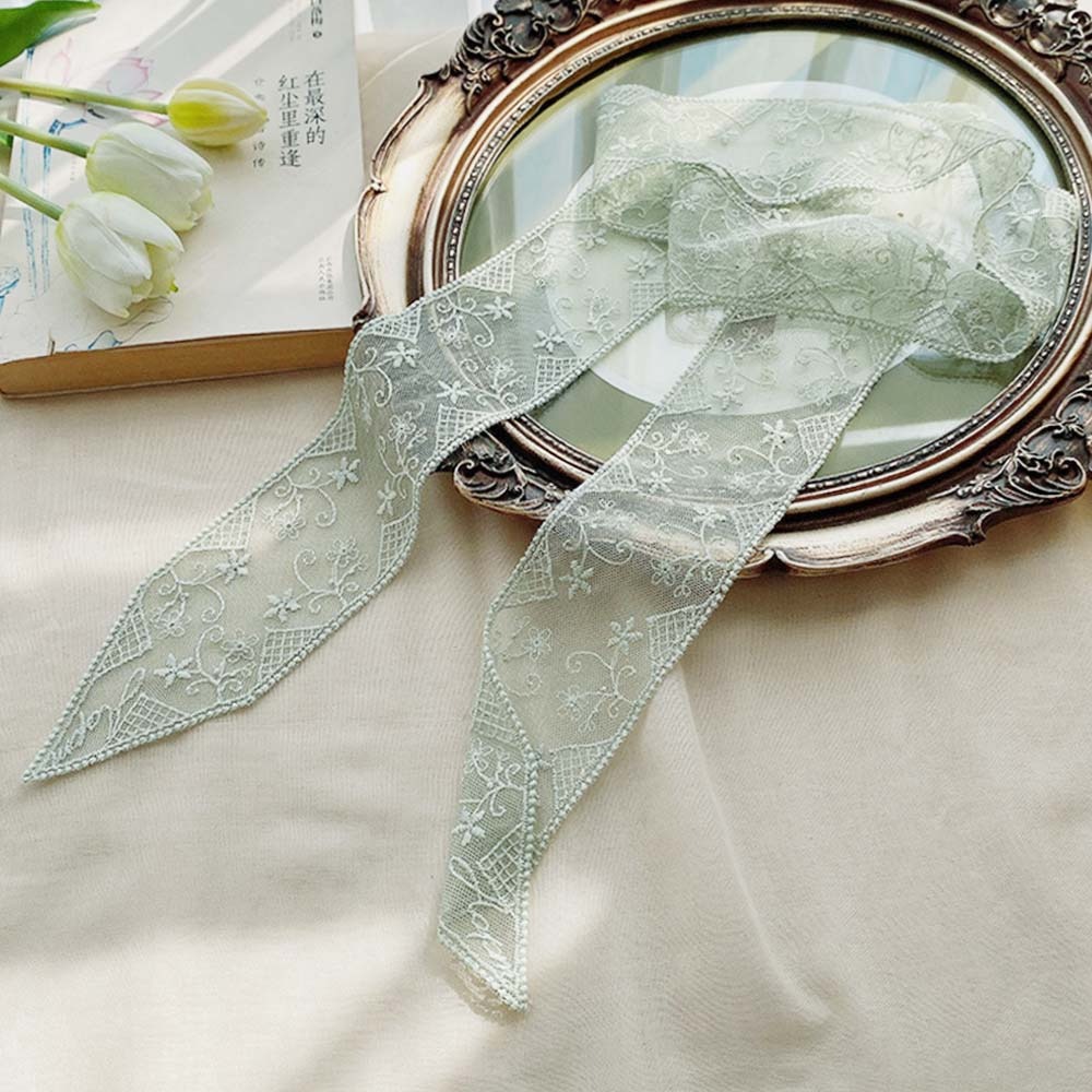 Écharpe en dentelle douce à la mode, bandeau creux élégant, ruban de cheveux féerique Floral pour femmes