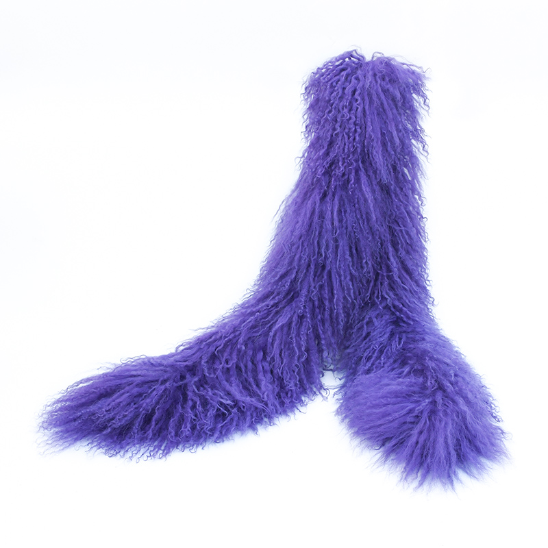 Luxueux 130 cm écharpe en fourrure d'agneau mongole accessoire d'hiver élégant avec toucher doux