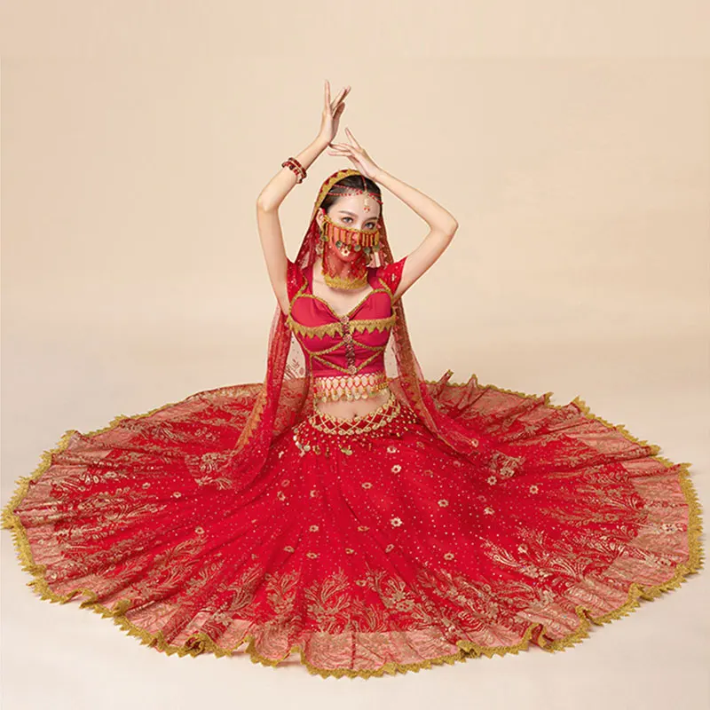 Femmes Festival Halloween Cosplay danse du ventre haut robe adulte indien arabe jasmin Sari fantaisie Rave Bollywood tenue Costume Costume