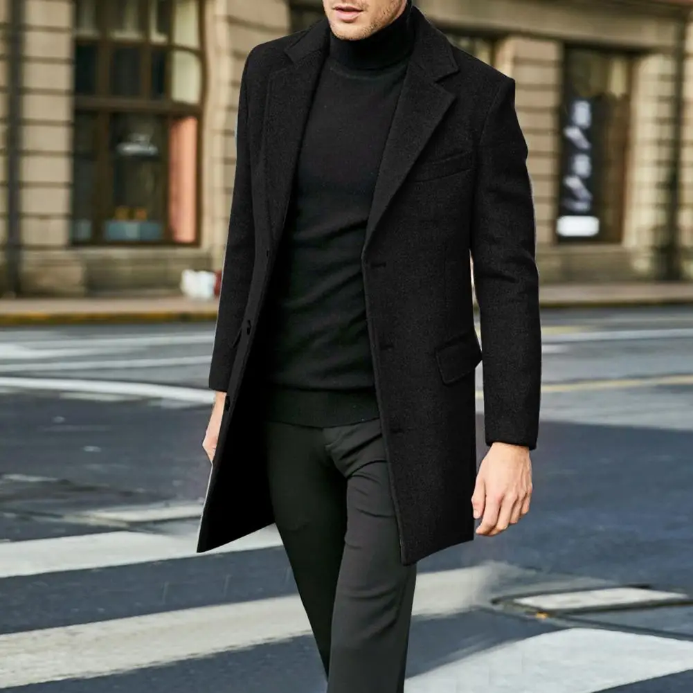Manteau en laine à manches longues pour hommes, vestes d'affaires décontractées, manteau chaud, style britannique, tendance, automne et hiver