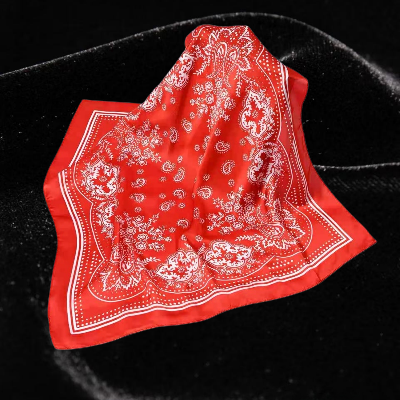 Foulard carré en soie style bohème motif cachemire, style vintage américain, best-seller pour femme, écharpe de cou, bandeau pour cheveux