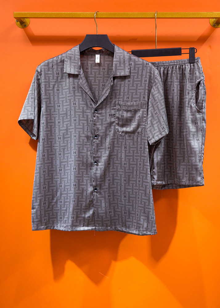 Ensemble de chemises hawaïennes de luxe pour hommes, tenue décontractée 2 pièces avec haut à revers et manches courtes, et short, coupe ample, collection 2024
