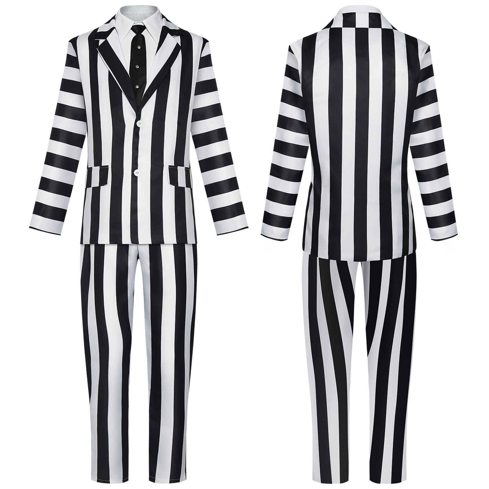 Costume de Cosplay Beetlejuicee, Costume rayé noir et blanc, tenues de carnaval d'halloween, Costume coléoptère de grande taille, Costume gothique