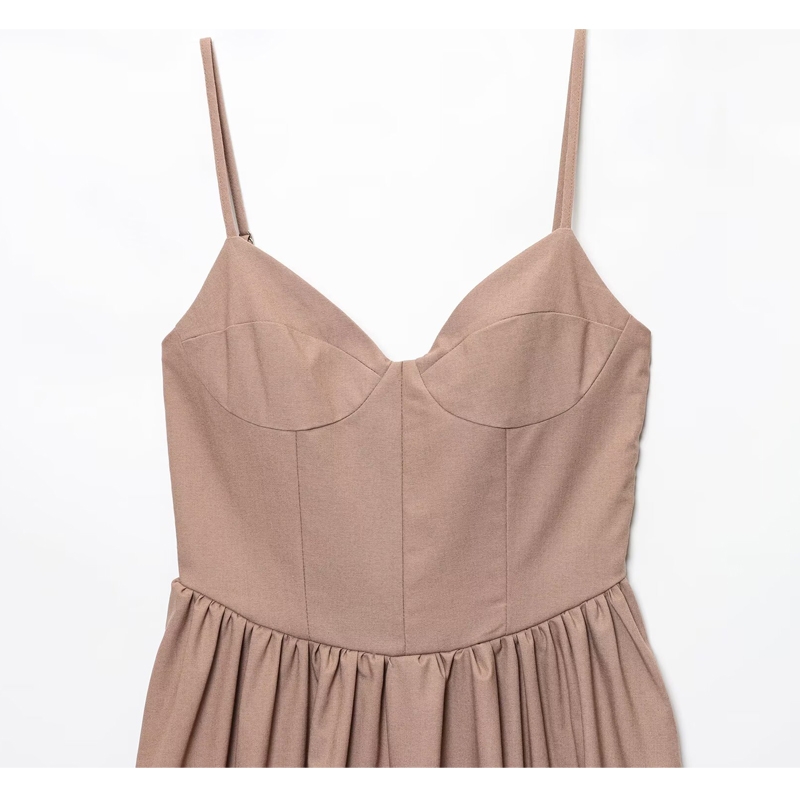 MUJER plissé Slip robe mi-longue femme Sexy dos nu robes longues pour les femmes été plage femmes robe froncé robes de soirée femme