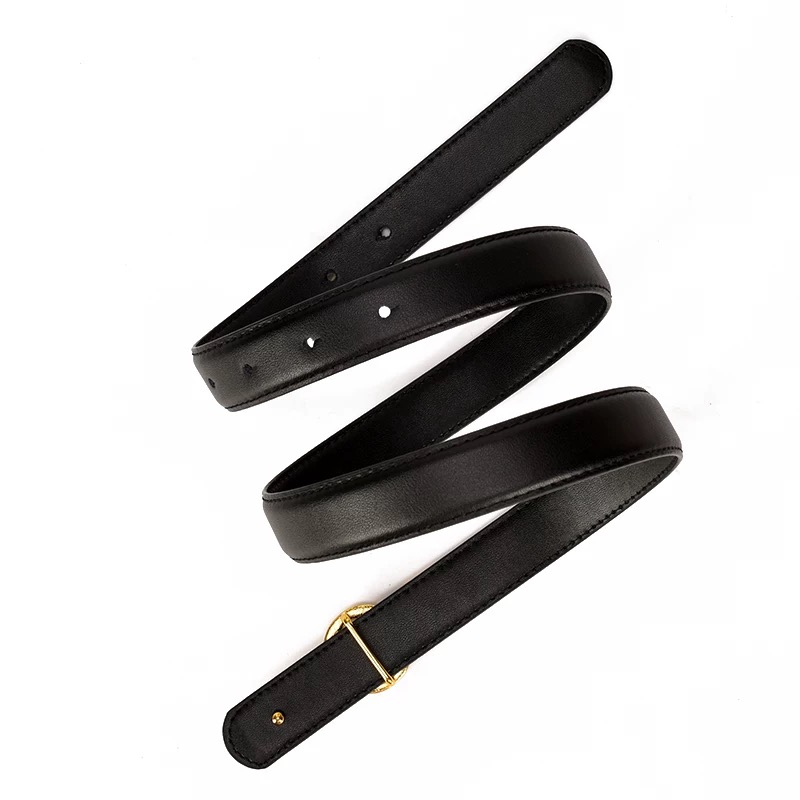 Ceinture classique en cuir pour femmes, avec boucle dorée, idéale pour les robes, les jeans et les manteaux