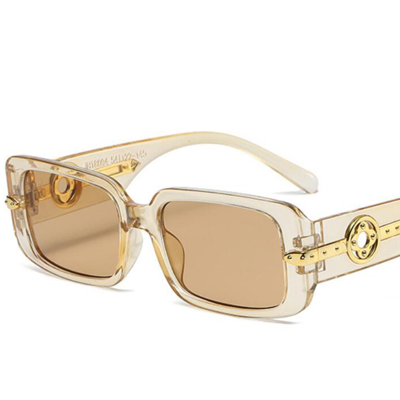 Lunettes de soleil carrées noires classiques pour femmes, marque de styliste rétro rectangulaire en métal fleur, petite monture, lunettes de conduite UV400