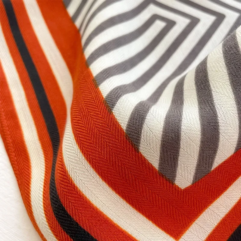 Foulard Carré en Velours Imprimé à Rayures pour Femme, Design de Luxe, Cravates Douces, Foulard de Bureau, Bandes de Sauna, Tête, Hijab, Cadeau, Nouveau