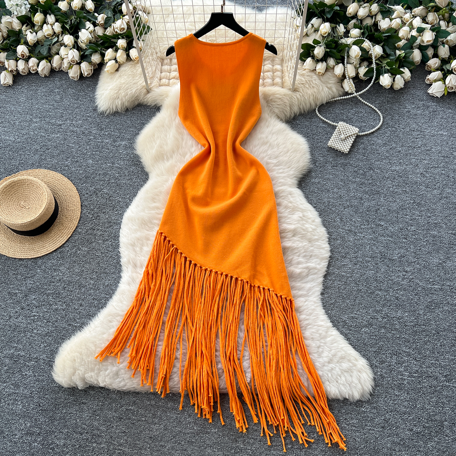 Robe plissée en tricot, dos nu, Sexy, taille haute, décontractée, ligne a, robe de plage, soirée pour femmes