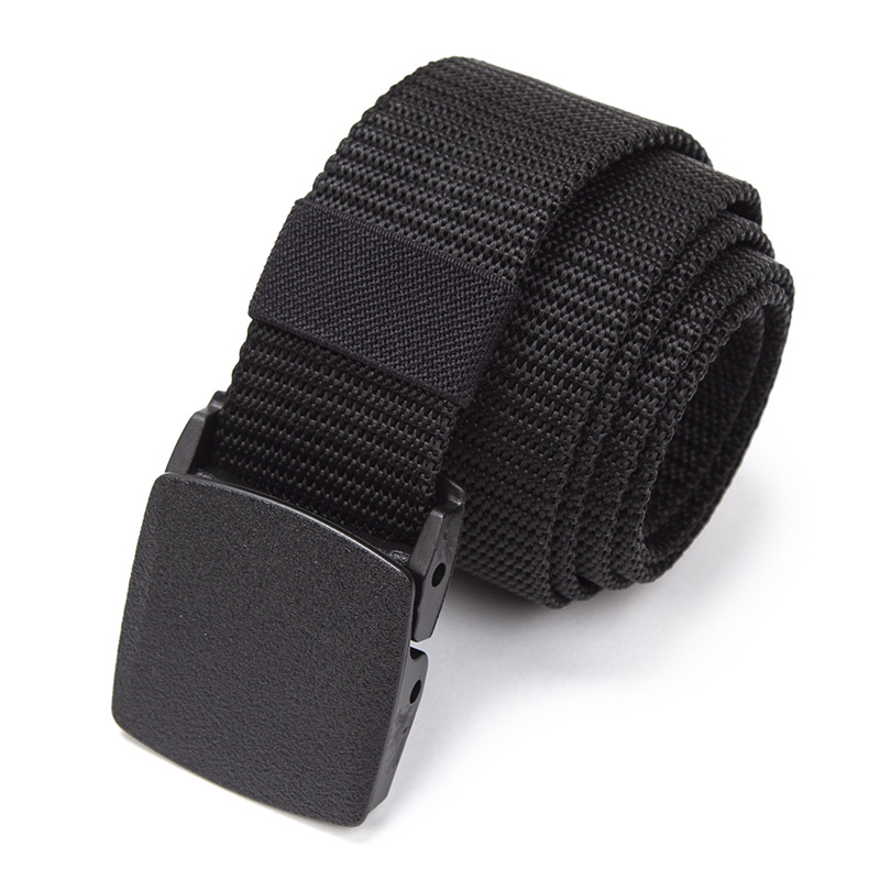 Ceinture en Nylon pour hommes et femmes, unisexe, boucle tactique d'extérieur, ceinture noire, voyage décontractée, réglable, en toile