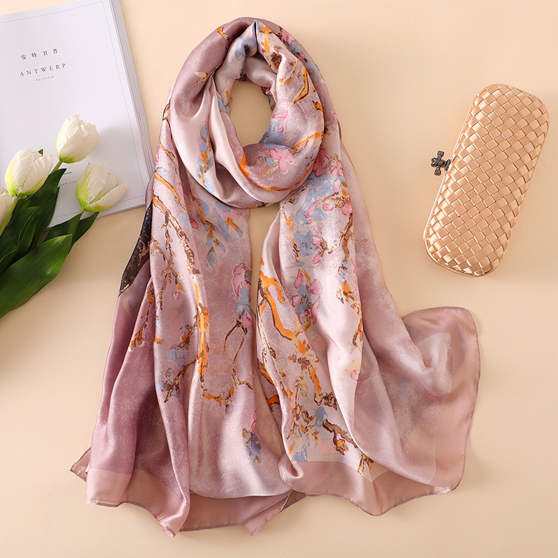 Foulard en soie de luxe pour femmes, imprimé d'arbre abstrait, châles et châles, grande taille, Hijab, printemps-automne 2020, 180cm