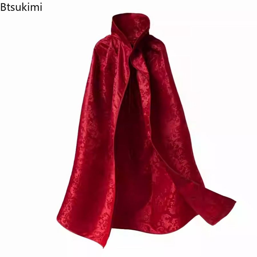 Cape à capuche pour enfants, Costume de spectacle, déguisement de fête de carnaval, Halloween, rouge, noir, blanc, Costume de Cosplay pour femmes et hommes