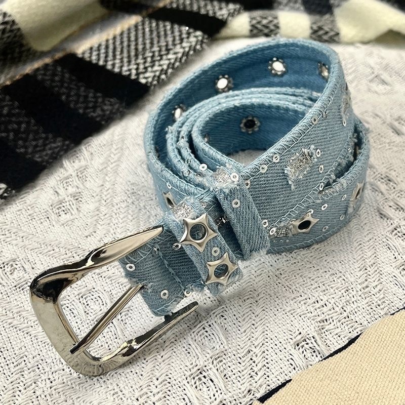 Ceinture en jean pour femme de 2,6 cm de large, qualité supérieure, résistante à l'usure, durable, avec boucle à ardillon, pour un usage quotidien