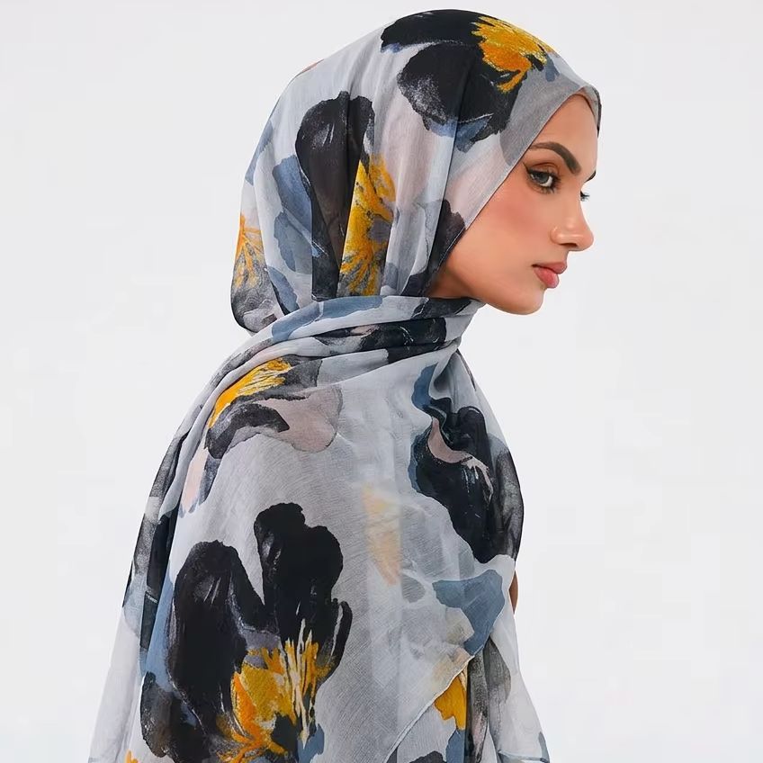 Hijab imprimé de qualité supérieure en coton viscose pour femmes, châle musulman doux et respirant, longs châles islamiques, foulards pour la tête en modal