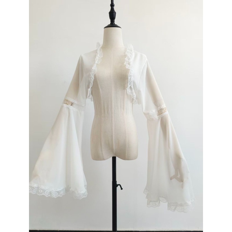 Blouse Femme Style Gothique avec Corsage en Dentelle, Manches Cloche, Gilet Lolita – Confortable, Décontractée, Polyvalente, Tendance et de Qualité Supérieure