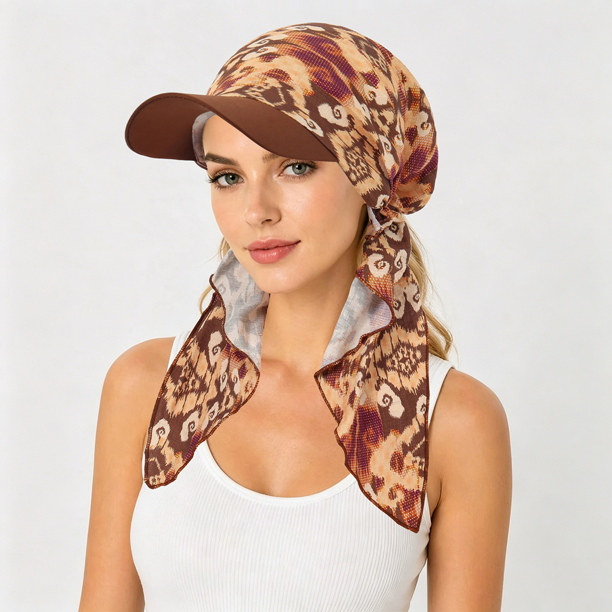 Nouvelle Tendance 2026 : Casquettes Hijab Musulmanes Imprimées avec Visière, Casquette de Baseball pour Femme, Coiffe Turban Bonnet pour le Ramadan, Accessoire de Mode Féminin