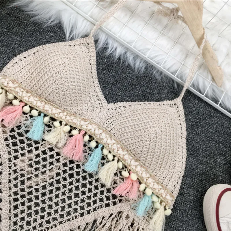 Hauts mignons femmes haut à licou ropa de mujer sexy crochet camisole femmes évider crochet réservoirs hauts