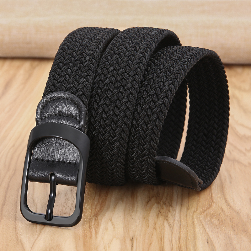 Ceinture élastique tissée sans trous pour hommes et femmes, ceintures en toile pour jeans, style coréen unisexe, ceinture polyvalente pour pantalons décontractés