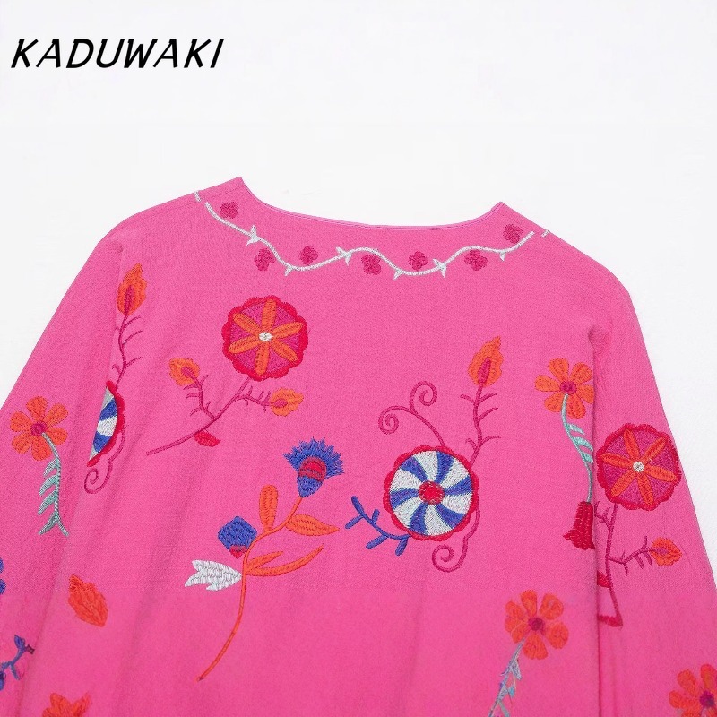 KADUWAKI broderie haut à la mode nouveau à lacets à manches longues Cardigan pour femmes ample rose femmes manteau Vacatio Style vestes 자켓