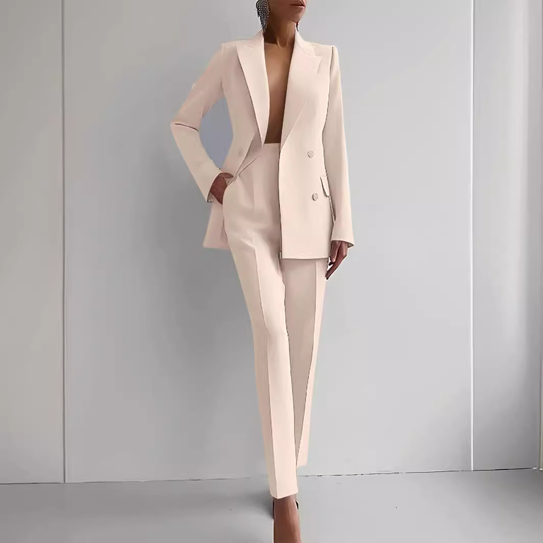 Ensemble tailleur élégant et pantalon large 2 pièces pour femme 2024 – Tenue de travail classique OL et survêtement de ville