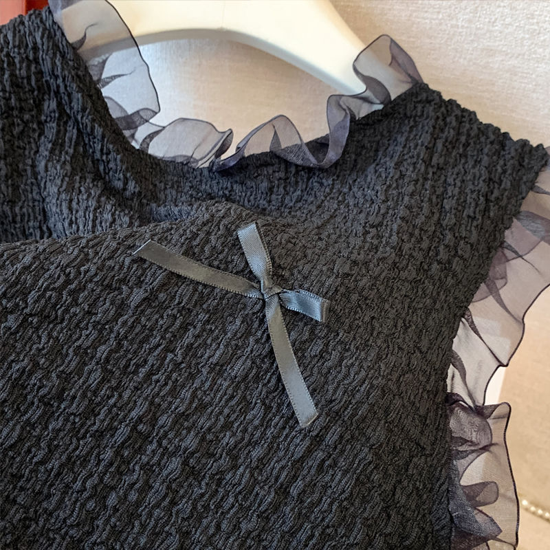 Camisole en dentelle pour femmes, chemisier à bascule de Style européen d'été et d'automne avec bords festonnés, haut court sans manches