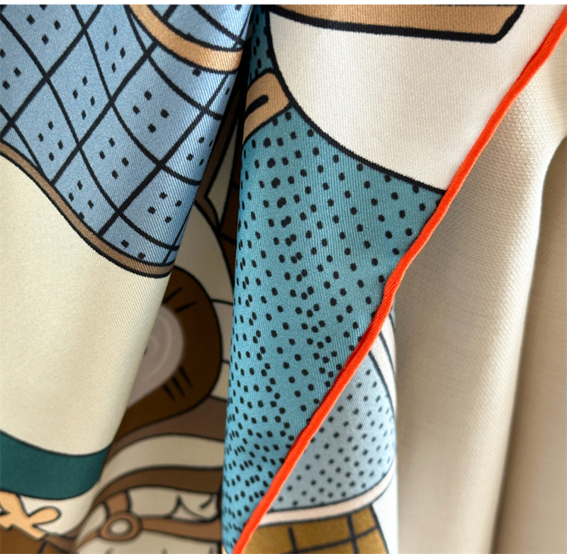 Grand foulard en twill pour femmes, châles carrés, foulards de luxe de créateurs, foulards de printemps, vêtements, décoration du cou, 135 cm, imprimé cheval