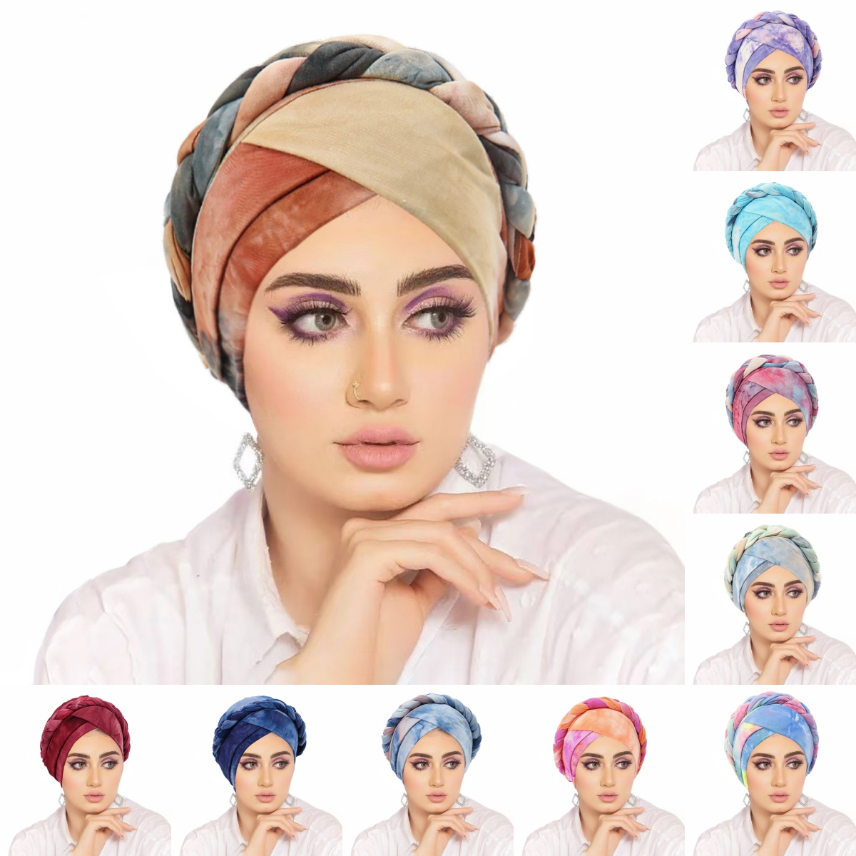 Nouveau Foulard 2026 pour Femmes Musulmanes – Turban Imprimé Tressé, Bonnets Hijab, Sous-Hijabs, Turbans Arabes pour Femme Musulmane