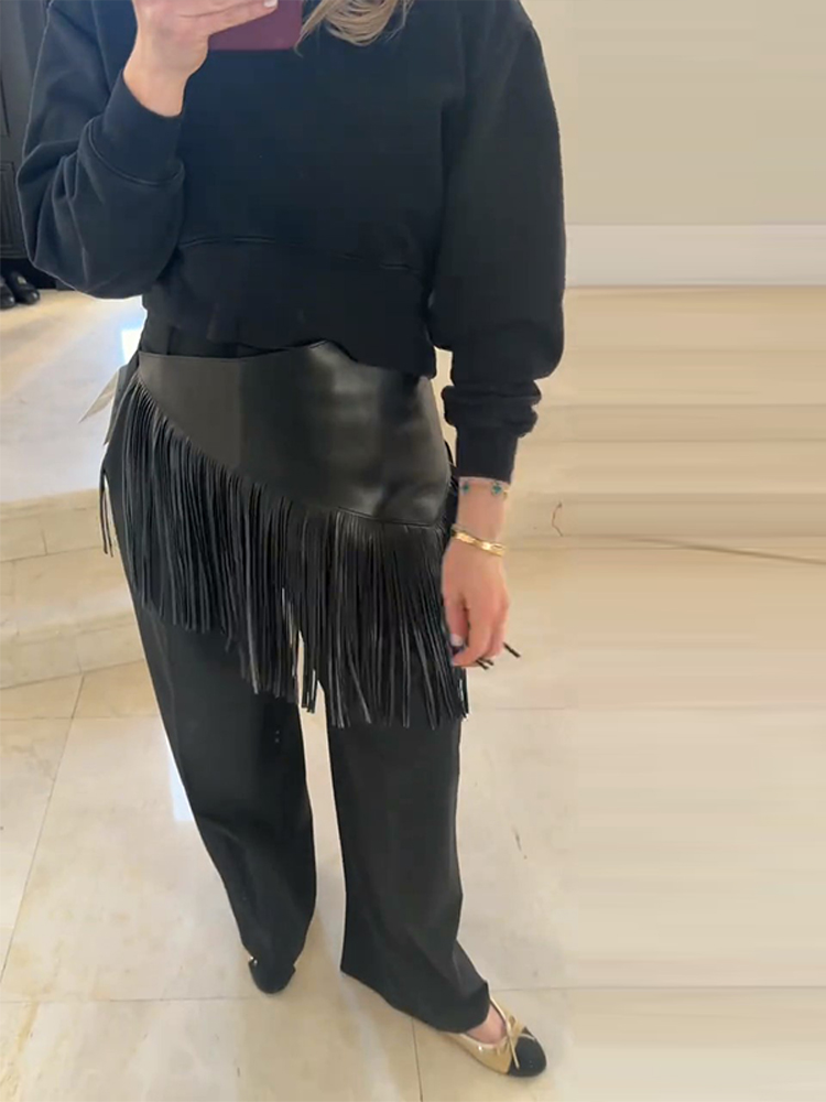 Ceinture ajustable asymétrique en similicuir PU pour femme, avec lacets, style peplum, large et longue, pour une taille cintrée et souple, accessoire de mode