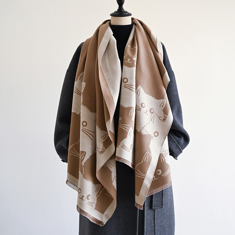 Écharpe en cachemire Jacquard Pashmina pour femme, châle épais et chaud, résistant au froid, couverture coupe-vent, nouvelle mode hiver 2024