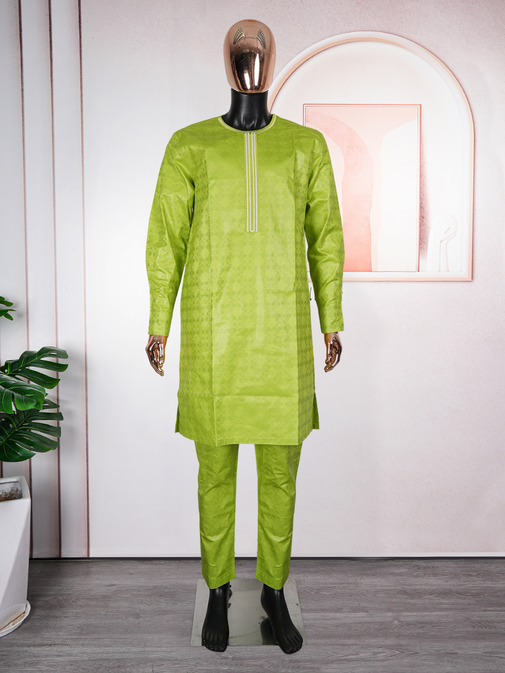 Vêtements africains pour hommes, 3 pièces, hauts à manches longues et pantalons, ensembles Dashiki traditionnels en bazin brodé avec manteau