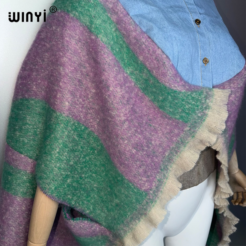 Poncho d'hiver tendance pour femmes WINYI, manteau africain, robe musulmane, abaya, veste cape de luxe pour femmes du Moyen-Orient