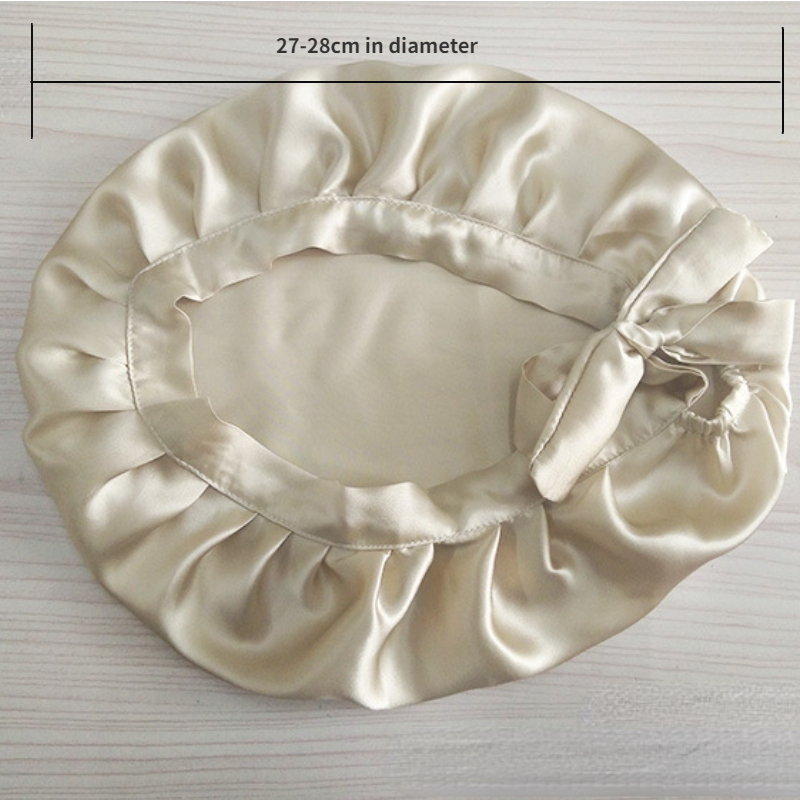 Bonnet de nuit en soie de mûrier pour femme, bonnet de sommeil de luxe en soie naturelle, bonnet de nuit, protection des cheveux, turban, bandeau pour la tête