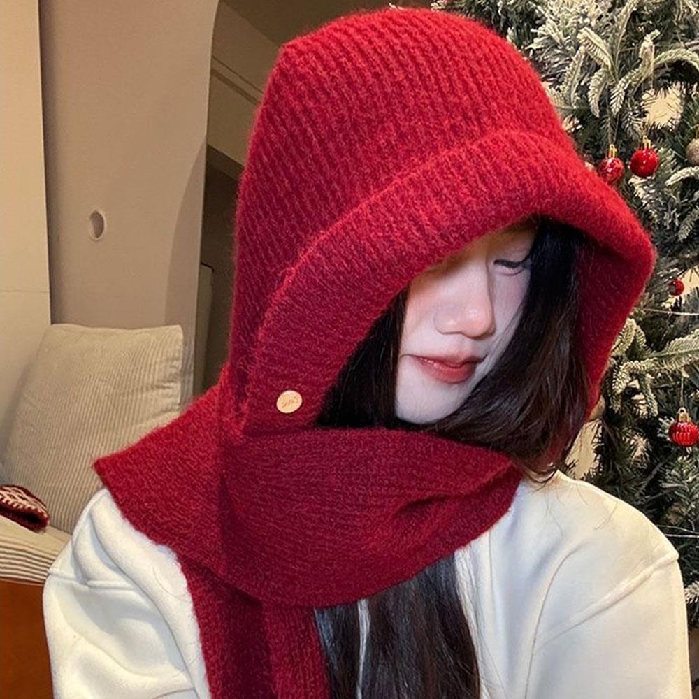 Casquettes à capuche tricotées pour femmes, cagoule, chapeaux d'hiver, coupe-vent, chaud, unisexe, couvre-cou, écharpe, une pièce, bonnet de Ski