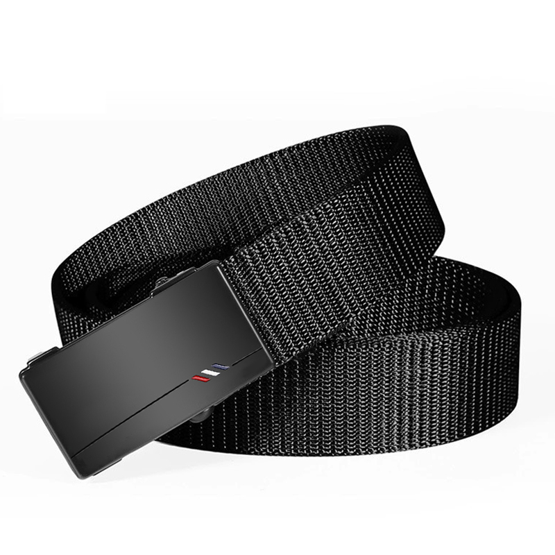 Ceinture en Nylon pour hommes, décontractée, toile tissée, respirante, boucle automatique, sangle de sport de plein air, ceinture en jean à la mode