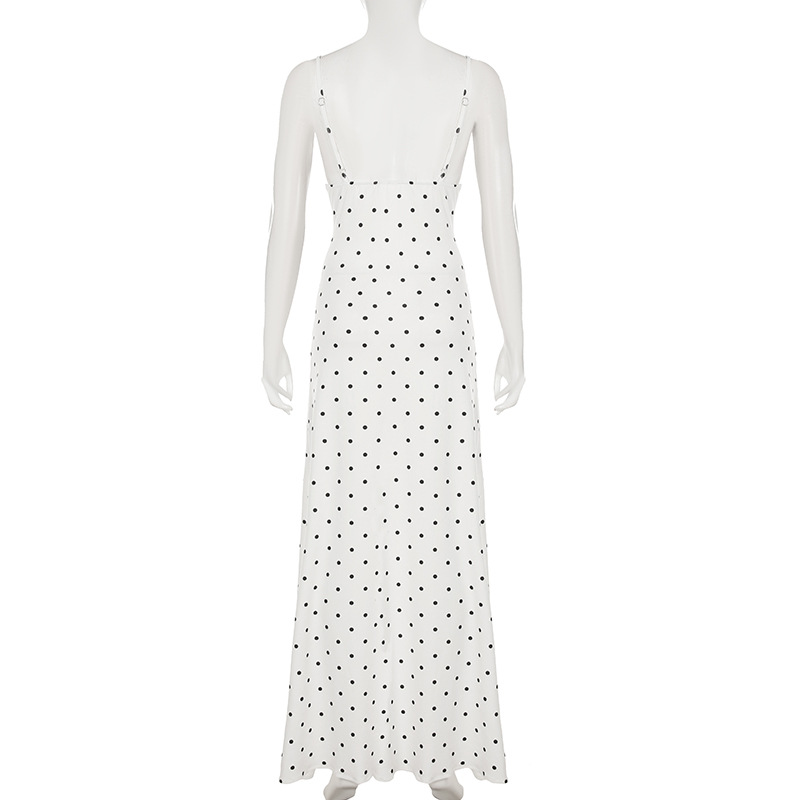 Robe Maxi en dentelle pour femmes, col en v, Patchwork, dos nu, taille haute, Slim, Spaghetti, contraste, robe de soirée, printemps