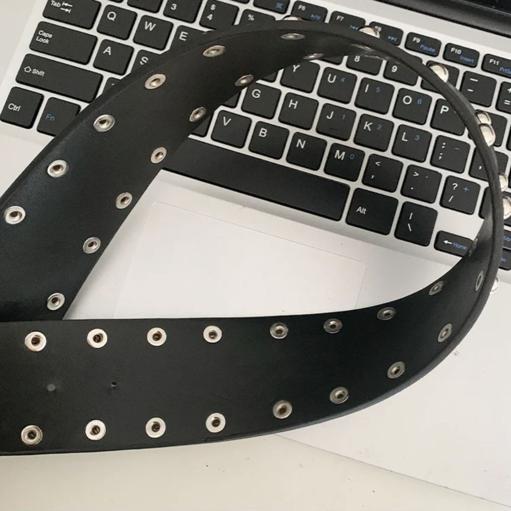Ceinture large de styliste robuste pour femmes, Style gothique Punk, ceinture à rivets, robe américaine Y2k, ceinture en jean, Streetwear