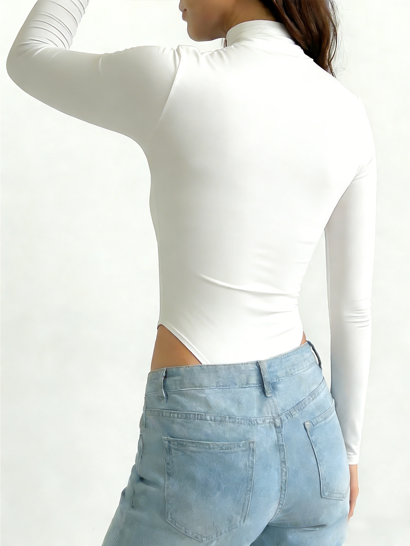 Robe une pièce à manches longues pour femmes, taille plus - style basique tendance, vêtement moulant - tenue de danse, pantalon une pièce