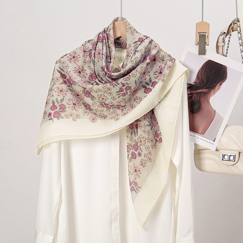 Foulard Carré en Coton Imprimé pour Femme Musulmane Hijab Tudung Bawal, Écharpe de Sauna, de Malaisie, 110x110cm