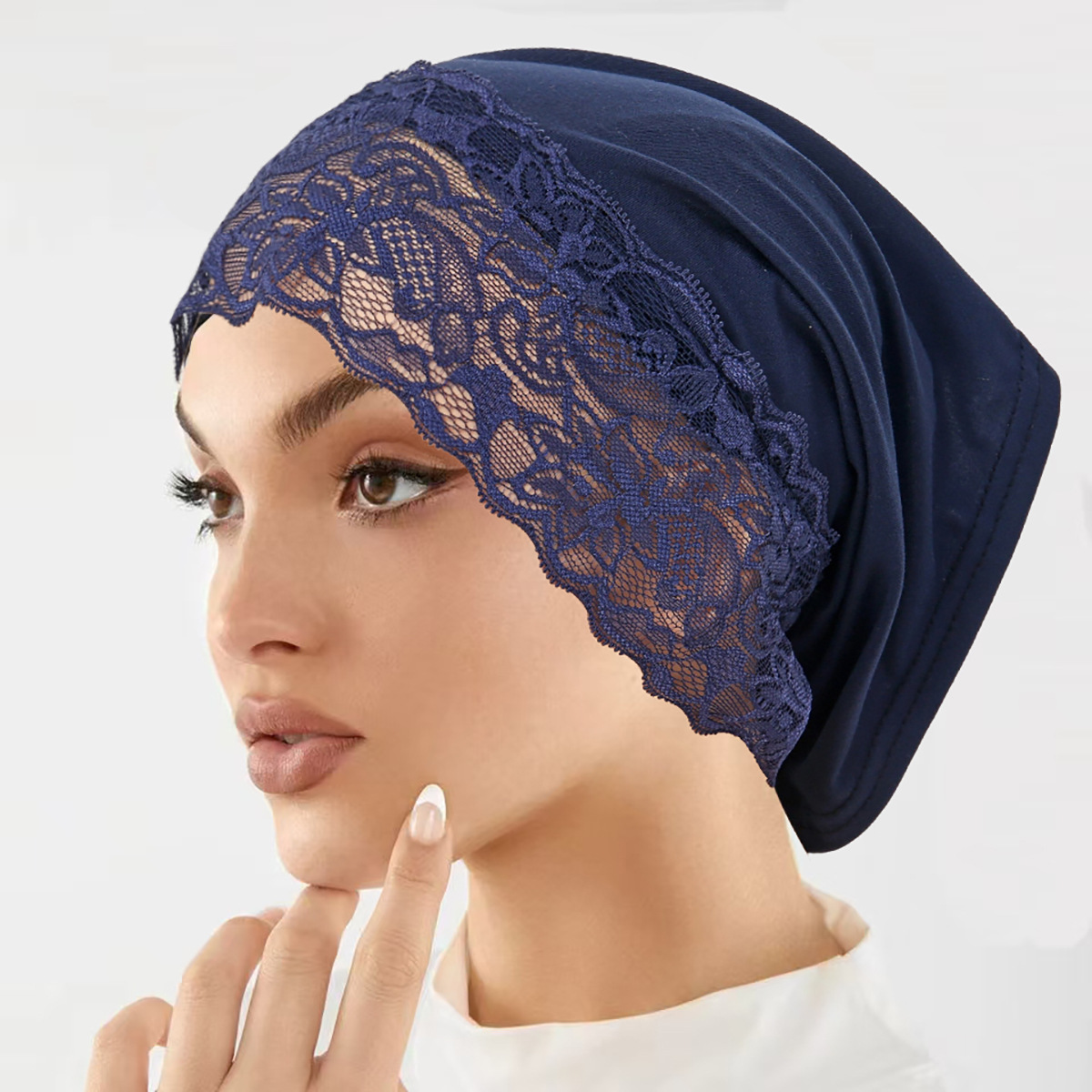 Nouveau sous-hijab 2026 avec dentelle, turban musulman, sous-voile islamique, bonnet hijab doux et extensible, bonnet tube, turbante