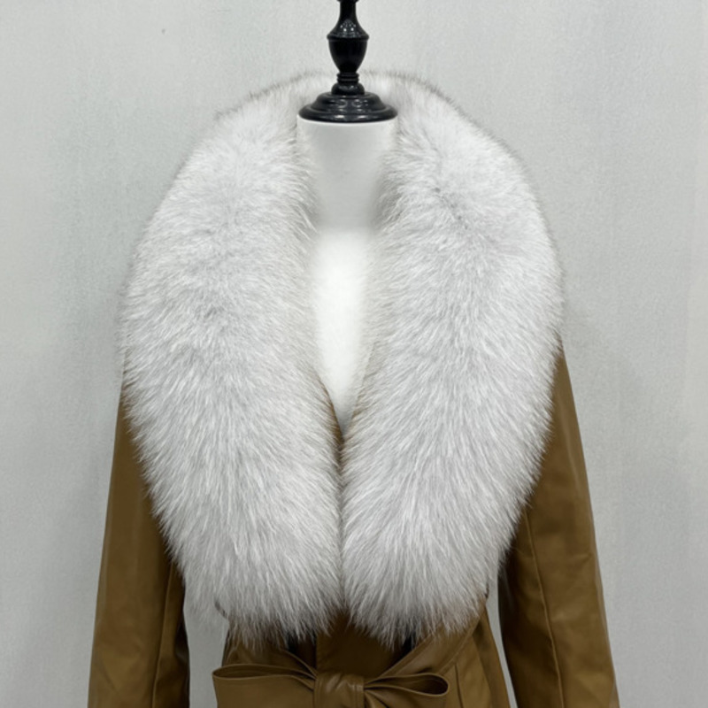 2024 réel col de fourrure de renard hiver femmes 100% écharpe de fourrure naturelle châles de fourrure de fourrure cou chaînes chaudes écharpes en peluche manteau veste col