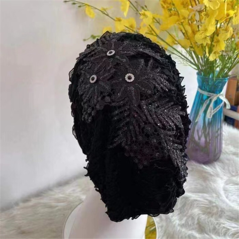 Casquette Turban à fleurs pour femmes, bandes de cheveux, Bonnets prêts à porter, foulard musulman, tenue, accessoires de couvre-chef