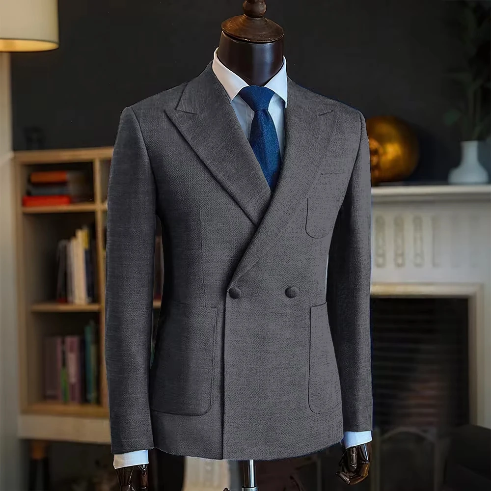Blazer de luxe pour homme, 1 pièce, veste de costume à simple boutonnage, classique, pour occasions formelles, vêtements masculins de haute qualité, manteaux sportifs