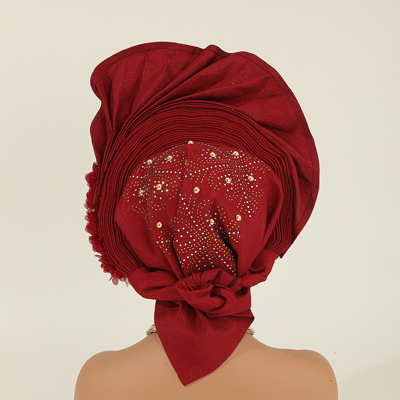 Turban Africain Aso Oke Auto Gele pour Femme, Chapeau Musulman, Écharpe à Cheveux Ronds, Casquette Nigériane, Vêtements de Sauna pour ixde Mariage, Haute Qualité