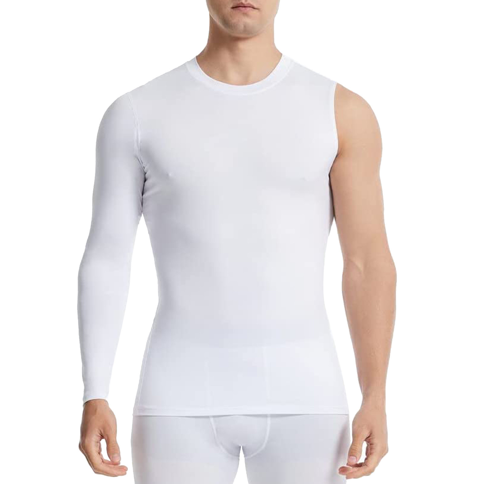 Hommes un bras manches longues T-Shirts Compression basket-ball sport T-Shirts séchage rapide gymnase Fitness survêtement course hauts homme vêtements