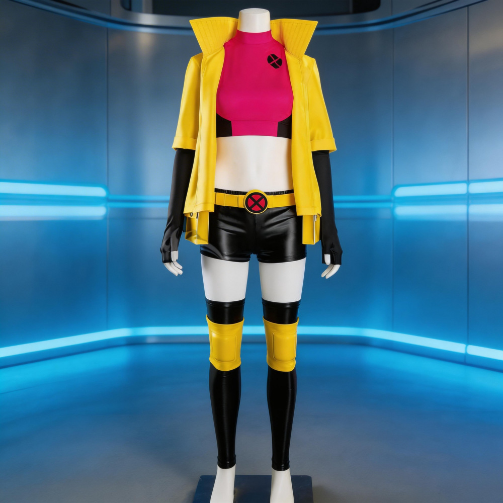 Costume de cosplay Jubilee X-Men 97, tenue jaune de Jubilee Lee, costumes d'Halloween pour femmes, costume de jeu de rôle pour Comic-Con