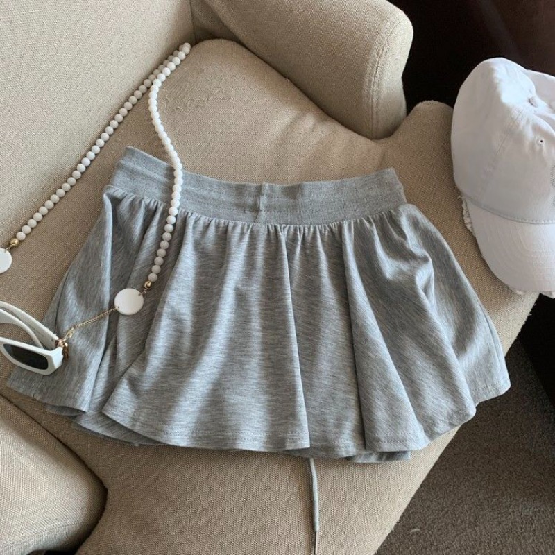 Femmes Mini jupes coréen blanc plissé à volants taille haute mince a-ligne jupe Fitness Tennis doublure Anti-vide jupes de course