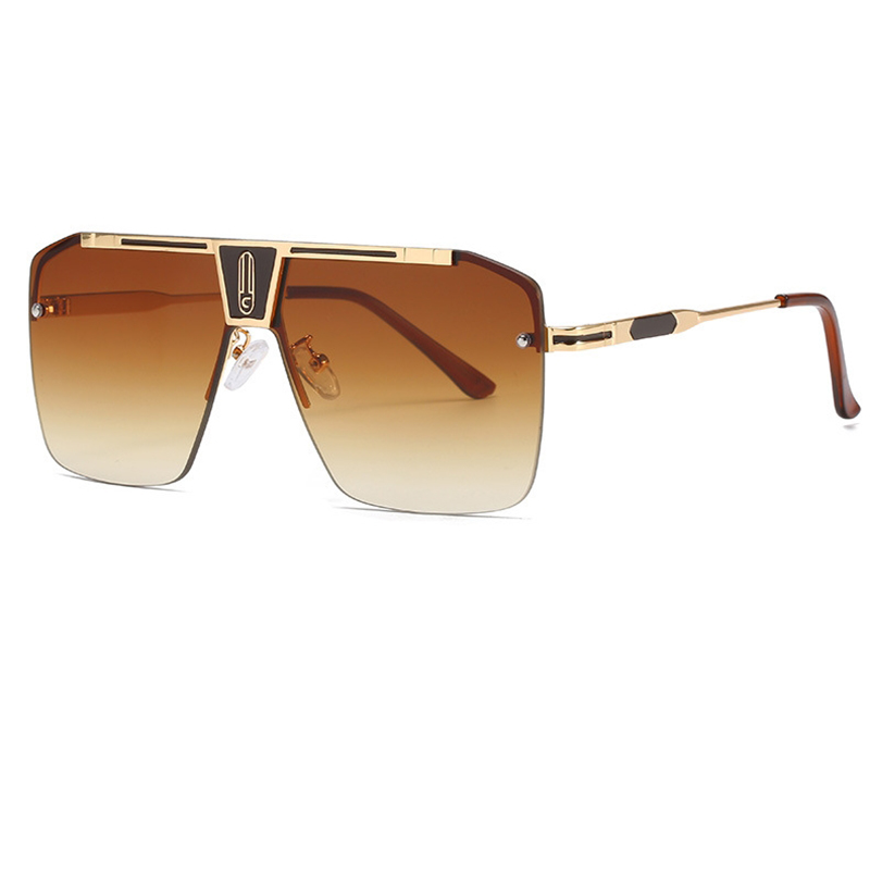 Lunettes de soleil carrées dégradées pour hommes et femmes 2026 – Design vintage tendance, surdimensionnées sans monture, protection UV400